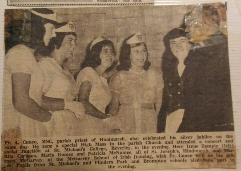 Newspapaer article - photo of Irene Zampin c 1965